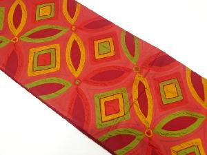 アンティーク　ふくれ織七宝模様織り出し袋帯（材料）